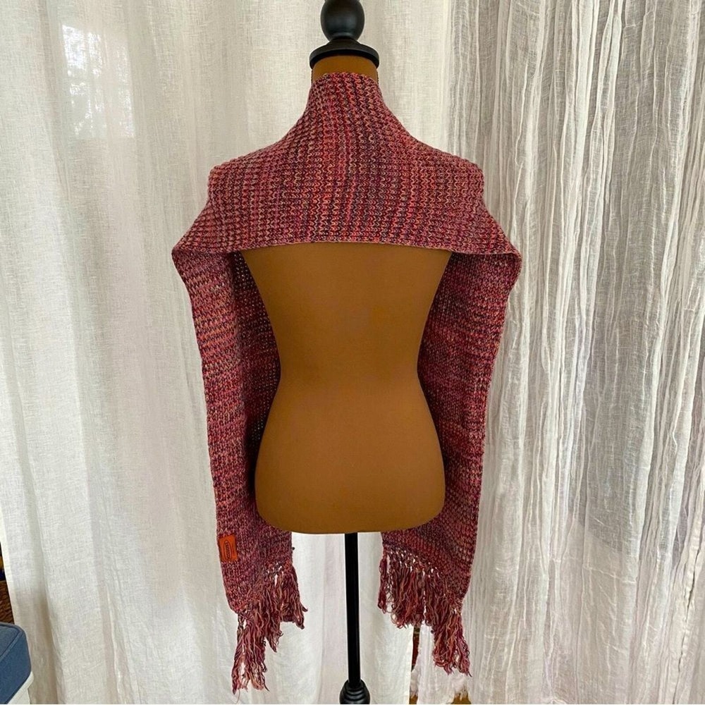 Missoni Scarf, 80" Pink,‎ Red, and Violet Knit Scarf with Tassels - Picture 7 of 10